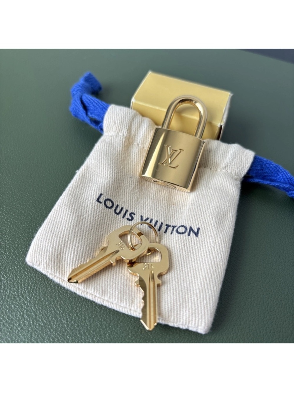 Authentic Louis Vuitton Gold Padlock with Key Set #314 - Picture 2 of 12